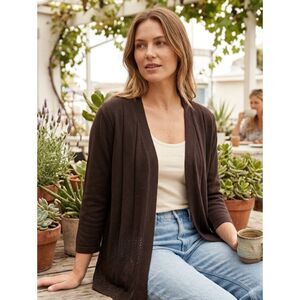 Peyton Primrose Open Front Cardigan Sz XL Black